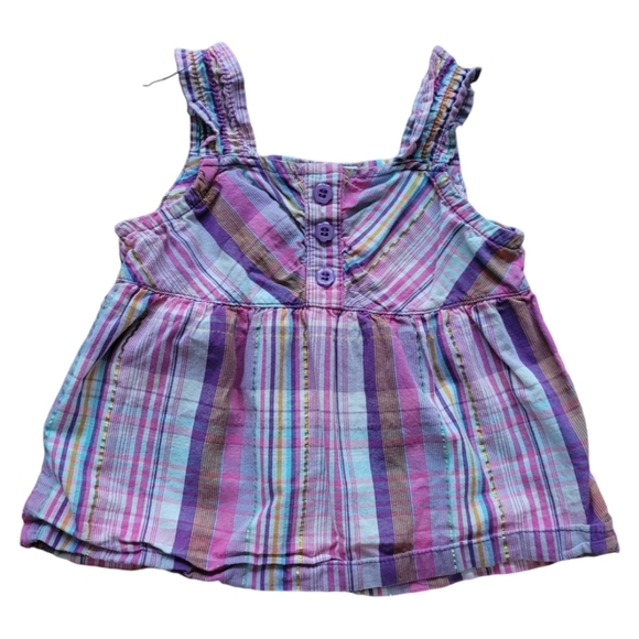 Okie Dokie 100% Cotton Purple Summer Gold Thread Dress Size 18 Months - Picture 1 of 7